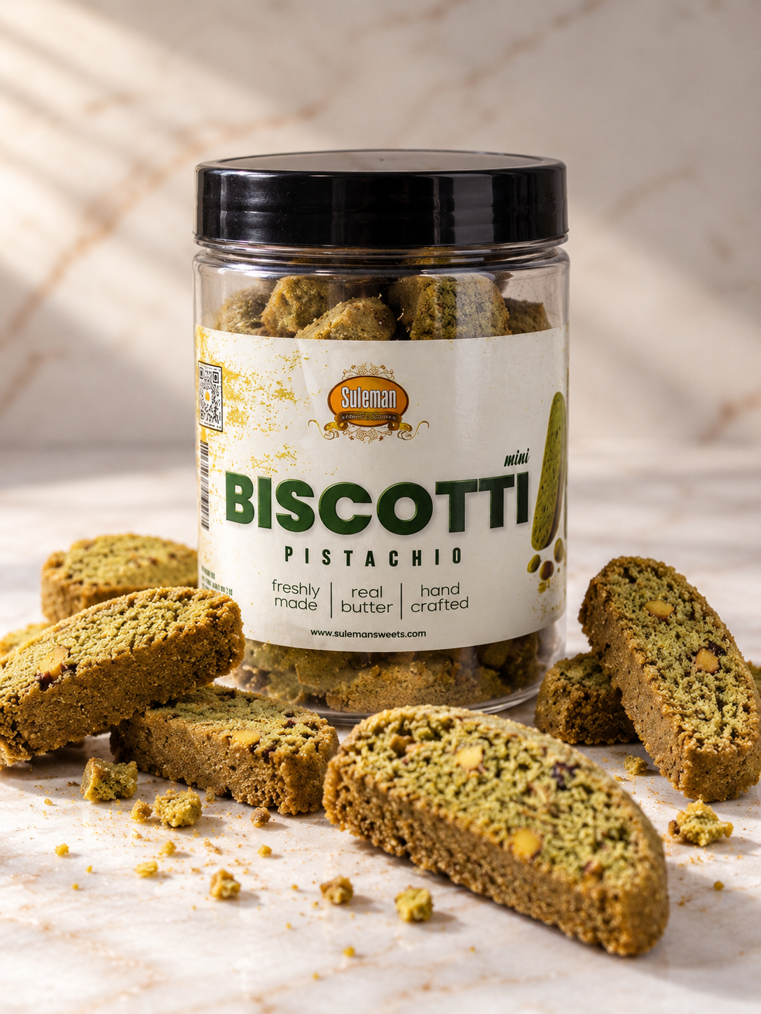 Mini Pistachio Biscotti Jar