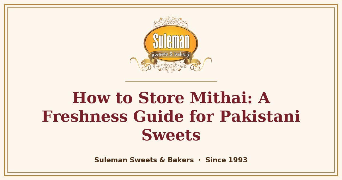 How to Store Mithai: A Freshness Guide for Pakistani Sweets